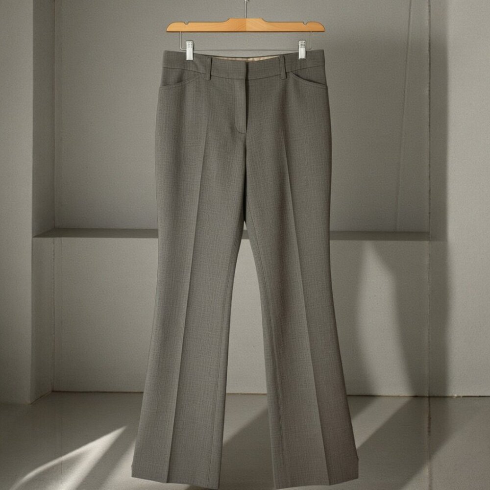 Express Design Studio Gray Dress Pants Women’s 2R – Linen Blend, Flat Front